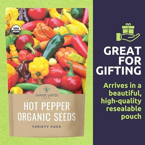 Organic Hot Pepper Seeds Variety Pack - 8 Individual Packs - 2026 Season - Habanero, Jalapeno, Cayenne, Anaheim and More! for Indoor & Outdoor Planting (Non-GMO, Certified Organic) - Image 6