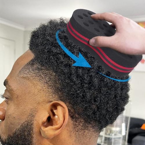 FIABC Big Holes & Big Size Barber Hair Brush Sponge Dreads Locking Twist Afro Curl Coil Wave Hair Care Tool(1 Pack) - Image 3