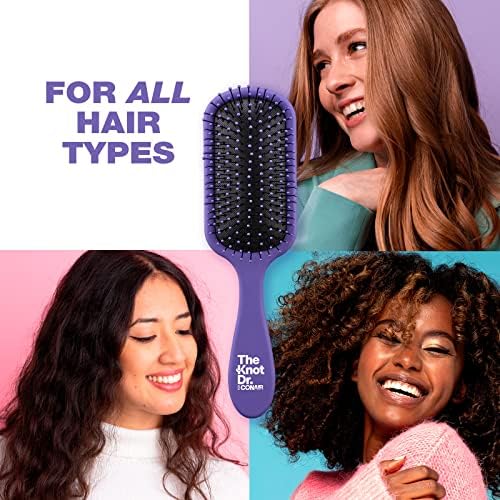 The Knot Dr. hair brush by Conair - Detangling hair brush - Removes Knots and Tangles in wet or dry hair - curly hair brush - Purple - Image 4