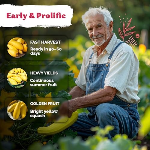 75 Straight Neck Squash Heirloom Vegetable Seeds, Cucurbita Pepo - Image 4
