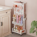 Hair Tool Organizer Cart with Hair Dryer Holder, Narrow Bathroom Storage Cart for Curling Flat Iron & Hot Tools, Slim Hair Appliance Organizer for Vanity Styling Tools, Salon Cart with Tray on Wheels by VINAEMO