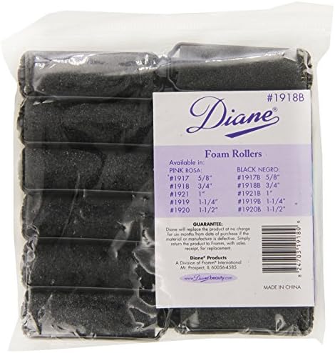 Diane Foam Rollers, Black, 3/4", 12 Count (Pack of 1) - Image 2