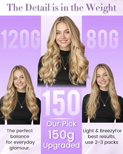 LaaVoo Hair Extensions Clip Ins, Remy Human Hair, 18 Inch - Image 3
