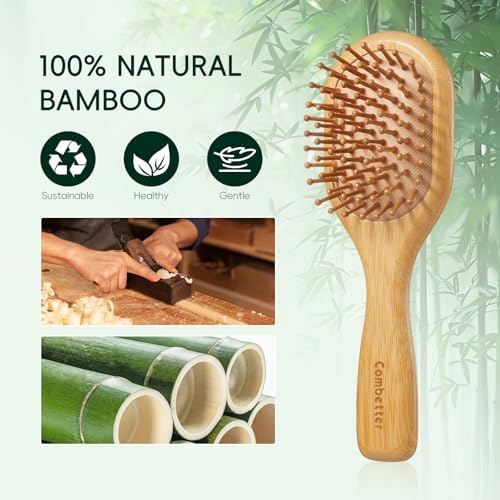 Bamboo Hair Brush – Small Scalp Massage Brush for Growth & Travel - Image 4