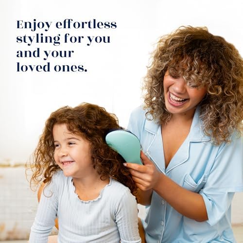 Crave Naturals Biggie Glide Thru Hair Brush - Detangler Brush for Curly, Straight, Wet or Dry Hair - Gentle Detangling Brushes for Adults, Kids, Toddlers - Hair Accessories for Women, 8.4"x3.4" - Mint - Image 2