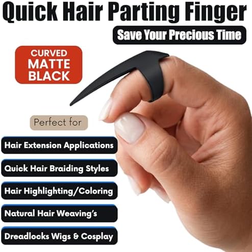 My Hair Tools Hair Parting & Sectioning Ring – Stainless Steel Finger Braiding Pick Tool for Dreadlocks, Wigs, Weaves, Hair Extensions – Quick Install Styling Tool for Salon & Home Use (CPF-31) - Image 2