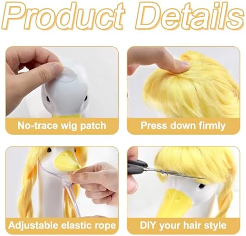 Bee Porch Goose Outfit Set with Blonde Wig & Straw Hat, 4-Pcs - Image 4