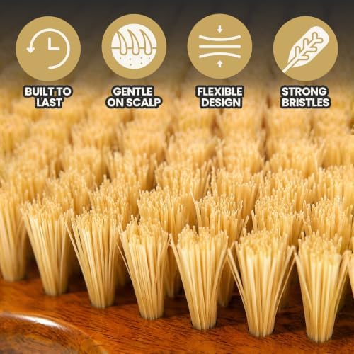 Kosher 360 Wave Brush for Men, Vegan Agave Bristle Hair Brush, Hard Medium Wave for Curly Coarse Wavy Hair, Ash Wood Handle, Wet and Dry Use - Image 3