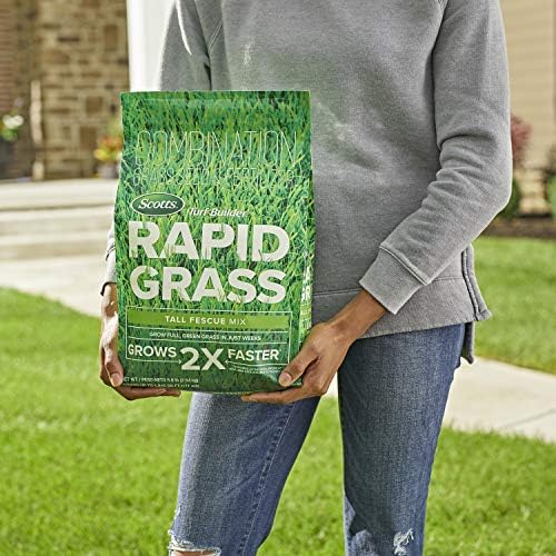 Scotts Turf Builder Rapid Grass Tall Fescue Mix - Combination Grass Seed and Fertilizer for Lawns, Lawn Seed that Grows in Just Weeks, 5.6 lbs. (Pack of 4) - Image 4