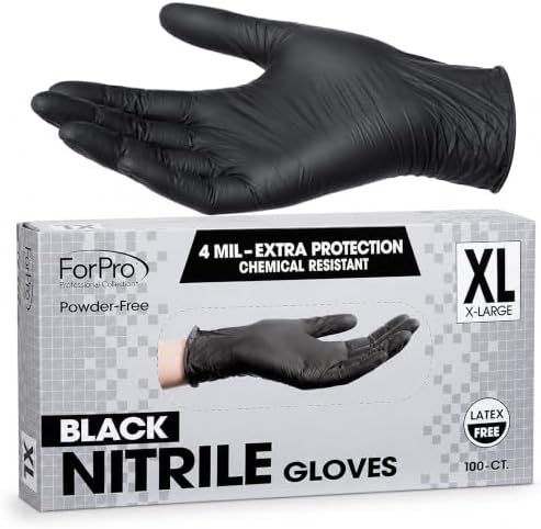 ForPro Disposable Nitrile Gloves, Chemical Resistant, Powder-Free, Latex-Free, Non-Sterile, Food Safe, 4 Mil by ForProProfessionalCollection