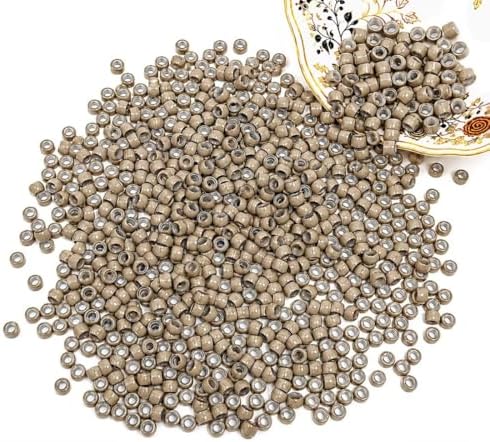 500pcs 3mm Nano Ring Beads for Hair Extensions – Ultra Small Silicone Lined Micro Link Beads for Very Thin Hair, Kids – Invisible Fit, Easy to Hide, Reusable (Dark Blonde) by Uotodoo