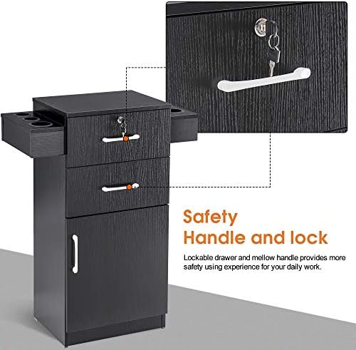 BarberPub Locking Stroage Cabinet, Barber Station with Holder, Black 2021 - Image 5