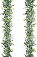 Sggvecsy Artificial Eucalyptus Garland 2 Pack Fake Eucalyptus Greenery Garland Faux Hanging Plants Artificial Vines, 6 Feet/Strand for Wedding Backdrop Arch Wall Table Party Outdoor Festival Decor by Sggvecsy