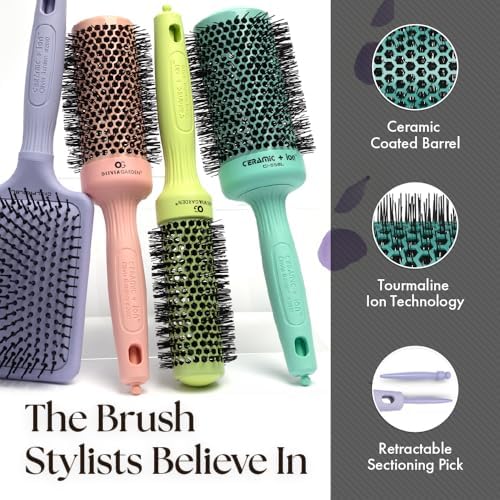 Olivia Garden Ceramic + Ion Round Thermal Hair Brush - Not Electrical - Professional Blowout Brush for Normal to Thick Hair - Image 4