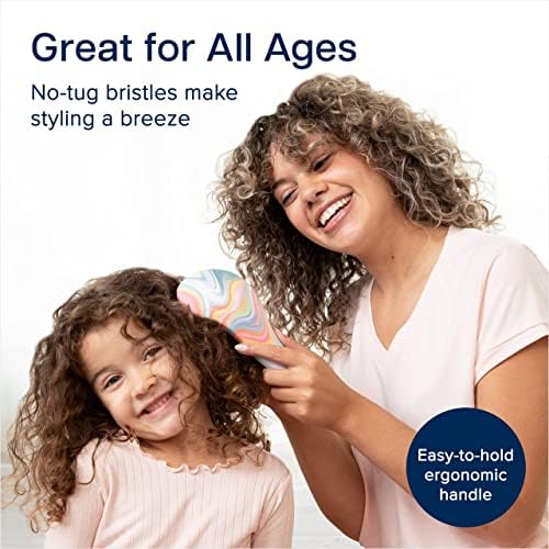 Crave Naturals Glide Thru Detangler Brush Pack of 2 - Curly Hair Brush for Women and Kids - Wet and Dry Comb for Adults - Soft Flexible Bristles for Gentle Use - Pink and Soft Hazy Swirl - Image 5