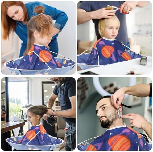 FEBSNOW Kids Hair Cutting Cape Adjustable Haircut Cape Umbrella for Child - Image 7