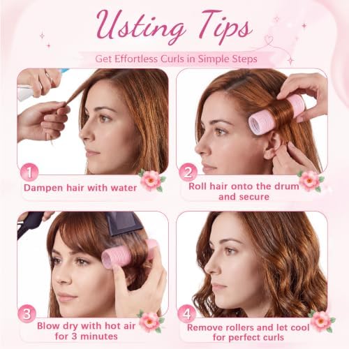 WILLBOND 4 Pcs Aluminum Thermal Hair Rollers for Women, 4.1 X 1.2 Inch - Image 3