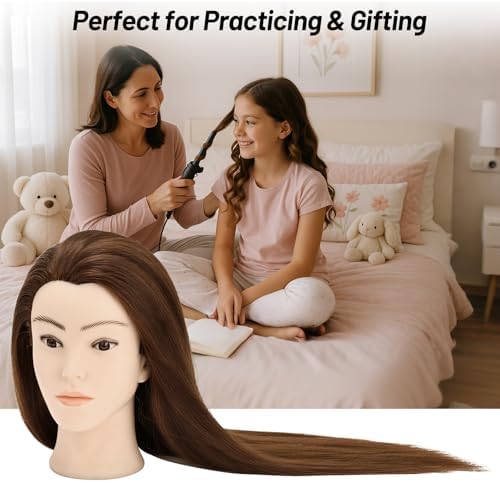 24" Mannequin Head with Hair for Hairdressing Training and Hair Styling - Image 6