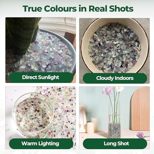 T4U Crystal Rocks for Aquarium, Fluorite Chips Pebbles for Plants 2 lb - Image 2