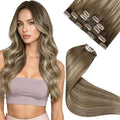 LaaVoo Human Hair Clip In Extensions, Double Weft, 22 Inch 5Pcs 80g by LaaVoo
