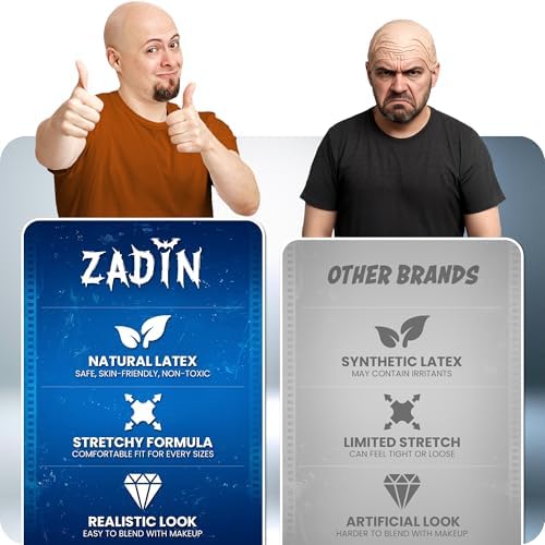 2PCS Bald Cap for Men Women Costume, Wig Head Cap Halloween Latex Bald Kit - Image 5