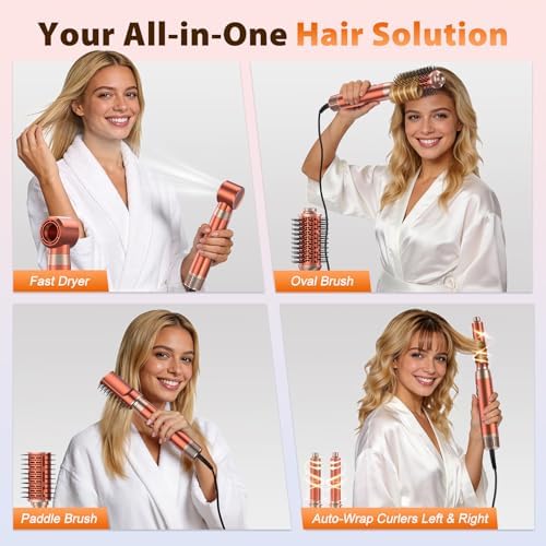 Hair Dryer Brush, 5-in-1 Detachable Multi Hot Air Styler for All Occasions - Image 3