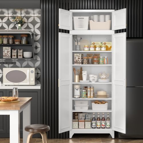 SteeLoong 90”Metal Pantry Storage Cabinet with Doors & 5 Adjustable Shelves - Image 2