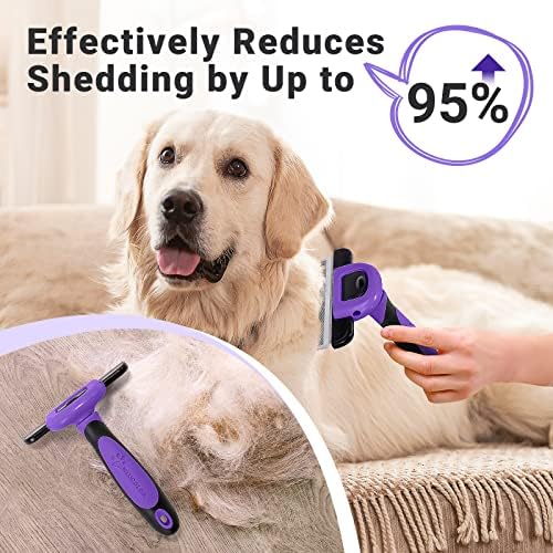 MIU COLOR Pet Grooming Brush, Deshedding Tool for Dogs & Cats, Purple - Image 3