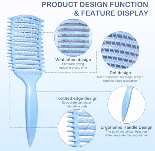 Curly Hair Brush & Curl Defining Brush – Easily Detangles Knots with Less Pulling – Styles Wet or Dry Hair, Tames Frizz for All Curl Types (Pink) - Image 2