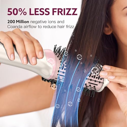 Blow Dryer Brush Hair Dryer | One-Step Hot Air Brush with Oval Volumizer High-Speed Hair Styler with Negative Ions for Drying & Smoothing & Volumizing for All Hair Types 110000 RPM White - Image 3