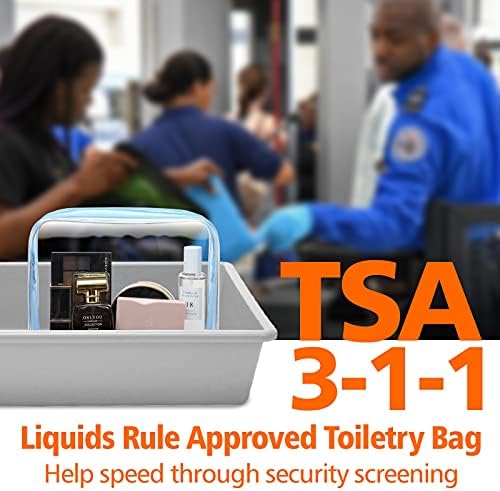 PACKISM Clear Toiletry Bag - 3 Pack Quart Size TSA Approved Toiletry Bag, Travel Makeup Cosmetic Bag for Women, Carry on Airport Airline Compliant Bag, Blue - Image 5