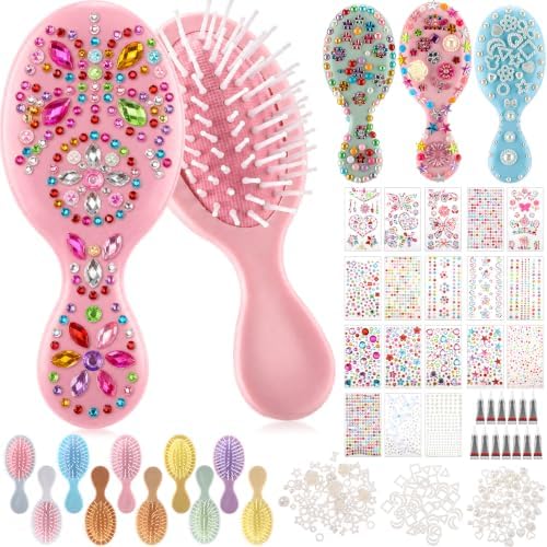 24 Sets Hair Brush Decorating Kit, 5.5" Mini Hair Brush Craft Kit by Ferrochef