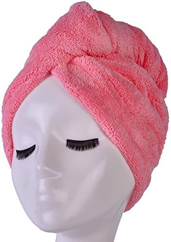 YYXR Microfiber Hair Drying Towel Ultra Absorbent Twist Hair Turban Drying Cap Hair Wrap (Rose) - Image 2
