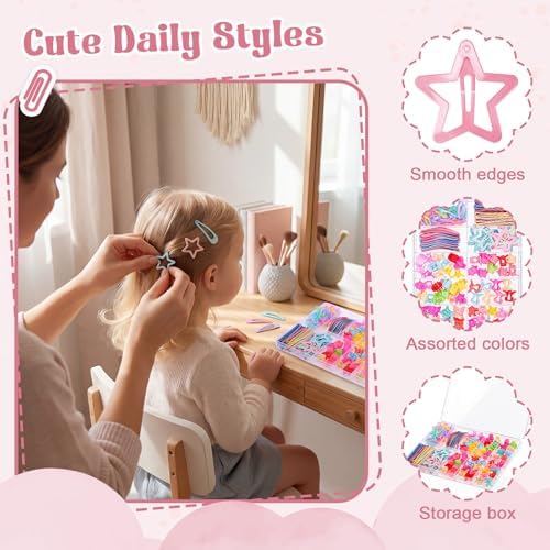 Needbrock 240Pcs Toddler Hair Clips Accessories For Girls Small Barrettes - Image 5