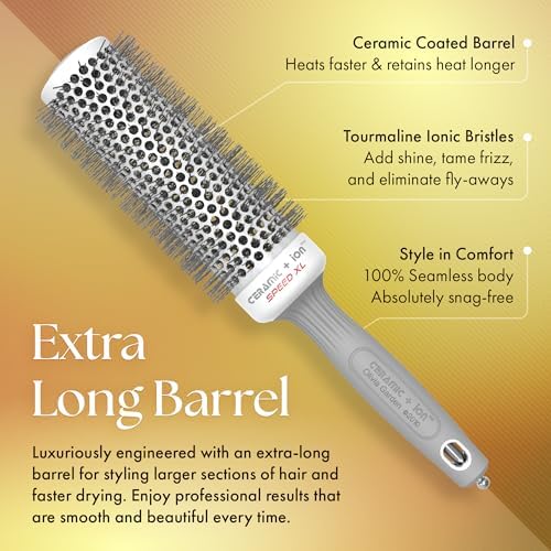 Olivia Garden Ceramic + Ion Speed XL - Extra-Long Round Thermal Hair Brush - Not Electrical - Professional Blowout Brush for Normal to Thick Hair - Image 4