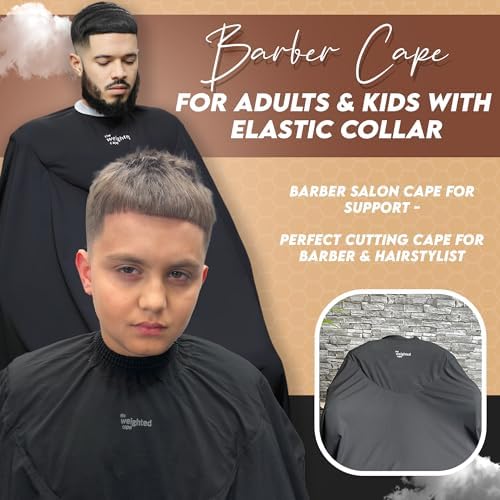 4lb Cape (Teenager/Adult) – Weighted Hair Cutting Barber Cape with Elastic Collar, Waterproof Salon Cape for Added Comfort, Perfect for Barber & Hairstylist (67 x 60 in) - Image 2