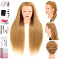 28 Inch Mannequin Head with 80% Human Hair Face Mannequin Head for Hair styling Practice - Curling, Braiding, Cutting Multiple Hair Colors with Table Clamp Stand for Kids and Professionals by LADYWOW