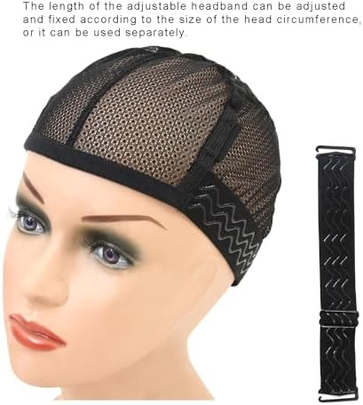 1 Pc Black Mesh Weaving Caps Silicone Grip Elastic Band Wig Cap with Removable Adjustable Silicone Nonslip Wig Band for Making Wig Keeping Wig in Place - Image 4