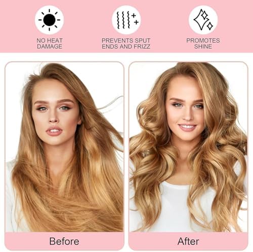Heatless Curling Rod Headband, Upgraded 60" Extra Long Heatless Curls Headband Soft Hair Curlers to Sleep In Hair Rollers No Heat Curls (Deep Pink) - Image 4