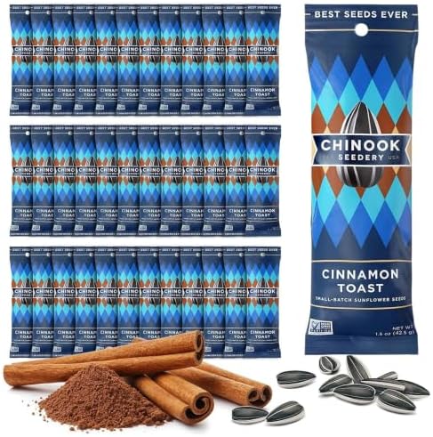 Chinook Seedery Sunflower Seeds to Eat - Cinnamon Toast - 1.5 oz, 36 Pack by ChinookSeedery