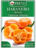 TKE Farms & Gardens - Orange Habanero Pepper Seeds for Planting, 100+ Heirloom Non-GMO Hot Chili Seeds, Fiery Flavor Perfect for Hot Sauce & Salsas, Capsicum chinense, 1 Packet by TKEFarmsGardens
