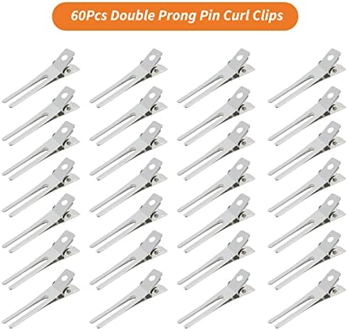Gingbiss 60Pcs Double Prong Pin Curl Clips, 1.8 inch Duck Billed Hair Clips - Image 2