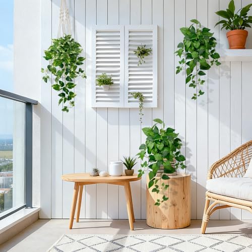 2 Pack Artificial Hanging Plants with White Pots 23.6'' - Image 5