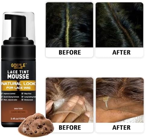 Lace Glue Kit Complete Set with Lace Tint Mousse, Lace Melting Spray Wig Glue for Women's Wigs and Hairpieces - Wig Installation Kit & Tape in Extension Rmover & Cap (Dark Brown) - Image 3