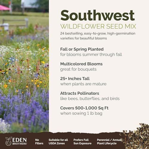 Eden Brothers Southwest Wildflower Mixed Seeds for Planting, 1 lb - Image 2