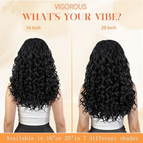 Vigorous Curly Clip In Hair Extensions,4PCS 16 inch Thick Curly Hair Extensions Lace Weft Clip Ins Invisible Natural Synthetic Hairpieces for Women,Light Brown(Z1#) - Image 4