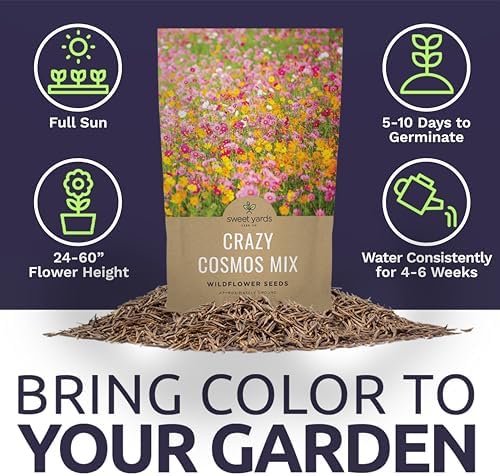 Bulk Cosmos Seeds Wildflower Mixture - 1 Pound Bag - Over 80,000 Seeds - Pink, Yellow, Orange, Red, Purple and White Mixed Species! - Image 6