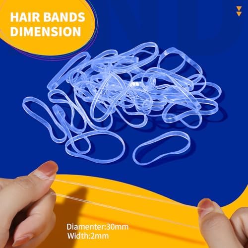 Teenitor 2000Pcs Clear Hair Ties Small Hair Elastics Rubber Hair Bands - Image 3