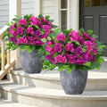 2Pcs Bougainvillea Artificial Flowers, Fake Bushes for Outdoors by HOENLE