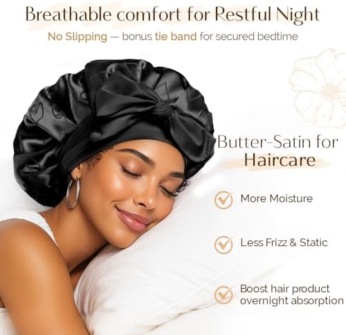 YANIBEST Adjustable Satin Bonnet for Sleeping, Double Layer - Image 3